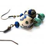 Asian design porcelain earr..