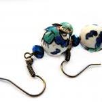 Asian design porcelain earr..