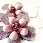 Pink and purple suede flowe..