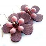 Pink and purple suede flowe..