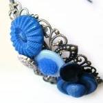 Blue headband with vintage ..