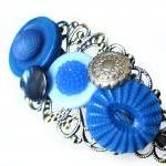 Blue headband with vintage ..